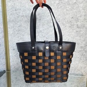 Longaberger 2007 - shopper to go tote - Wood Leather woven